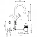 Смеситель для раковины с донным клапаном Nicolazzi Mac Kinley 05 2236CR29