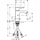 Смеситель для раковины с донным клапаном Hansgrohe Metris 31074000