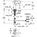 Смеситель для раковины с донным клапаном Grohe Essence 23462001