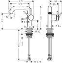 Смеситель для раковины Hansgrohe Tecturis S 73320670 CoolStart, с донным клапаном, черный матовый