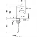 Смеситель для раковины без донного клапана Duravit C.1 C11010002010