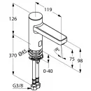 Смеситель для раковины электроннный 230V без донного клапана Kludi Zenta 3820205