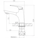 Смеситель для раковины без донного клапана BelBagno Gamma GAM-LVM-25-IN