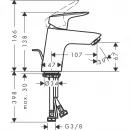 Смеситель для раковины с донным клапаном Hansgrohe Logis 71170000