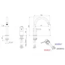 Смеситель для раковины Remer Metrica MC57RP без донного клапана, медь матовая