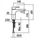 Смеситель для раковины Laufen Cityplus 3.1175.1.004.120.1 с донным клапаном, хром
