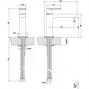 Смеситель для раковины Gessi Via Manzoni 38606#299 CoolStart, без донного клапана, черный матовый