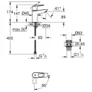 Смеситель для раковины Grohe BauLoop New 23883001 CoolStart, с донным клапаном, хром