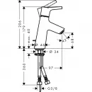 Смеситель для раковины 80 с донным клапаном Hansgrohe Talis S 72010000