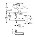 Смеситель для раковины Grohe Allure Brilliant 24408DC0 с донным клапаном, суперсталь