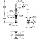 Смеситель для раковины с донным клапаном Grohe Atrio New 21019003