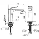 Смеситель для раковины Arrow AMP11857 без донного клапана, хром