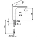 Смеситель для раковины без донного клапана Cisal Cubic CU00150121