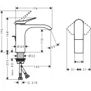 Смеситель для раковины с донным клапаном Hansgrohe Vivenis 75020700