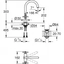 Смеситель для раковины с донным клапаном Grohe Atrio New 21019DC3