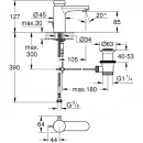 Автоматический смеситель для раковины с донным клапаном Grohe Eurosmart Cosmopolitan T 36318000