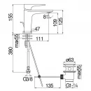 Смеситель для раковины Nobili Seven SE124118/1BM с донным клапаном, черный матовый