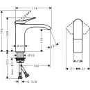 Смеситель для раковины без донного клапана Hansgrohe Vivenis 75022700