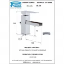 Смеситель для раковины с донным клапаном Remer Qubika Cascata QC10