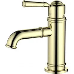 Смеситель для раковины Aquatek Классик AQ1510PG без донного клапана, золотой