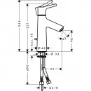 Смеситель для раковины 100, LowFlow, с донным клапаном Hansgrohe Talis S 72024000