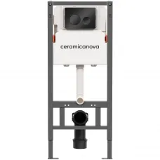 Инсталляция для унитаза Ceramica Nova Balance Circle CN121001MB с кнопкой смыва, черный матовый