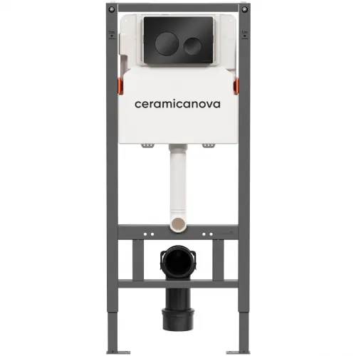 Инсталляция для унитаза Ceramica Nova Balance Circle CN121001MB с кнопкой смыва, черный матовый