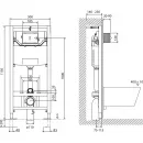 Инсталляция для унитаза BelBagno Prospero BB001-120/BB005-PR-CHROME с кнопкой смыва, хром
