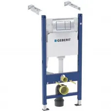 Инсталляция для унитаза Geberit Duofix Delta 30 458.163.21.1 с кнопкой смыва, хром