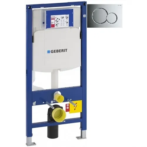 Инсталляция для унитаза Geberit Duofix Sigma 01 111.300.00.5 + 111.815.00.1 + 115.770.21.5 с кнопкой смыва, хром