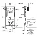 Инсталляция для унитаза Grohe Rapid SL 38929000 с кнопкой смыва, хром