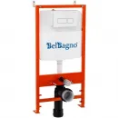 Инсталляция для унитаза BelBagno BB026 + BB042BL с кнопкой смыва, белый глянец