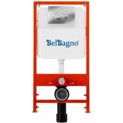 Инсталляция для унитаза BelBagno BB026 + BB081CR с кнопкой смыва, хром