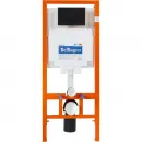 Инсталляция для унитаза BelBagno Marmi BB002-80/BB012-MR-NERO.M с кнопкой смыва, черный матовый