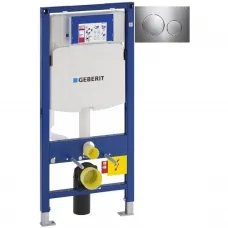 Инсталляция для унитаза Geberit Duofix Sigma 20 111.300.00.5 + 111.815.00.1 + 115.882.KH.1 с кнопкой смыва, хром/матовый хром/хром