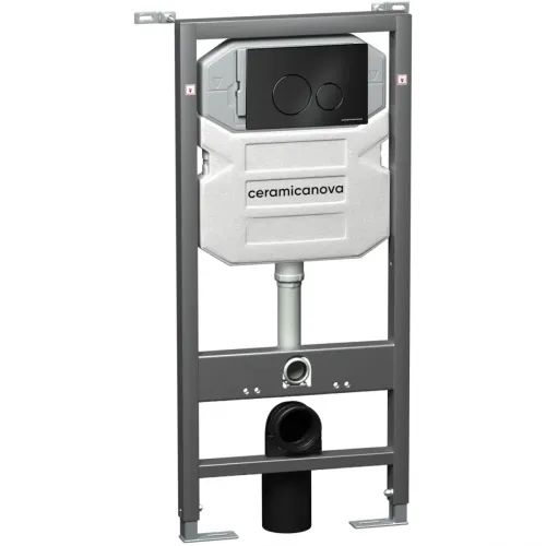 Инсталляция для унитаза Ceramica Nova Envision Round CN1001B с кнопкой смыва, черный матовый
