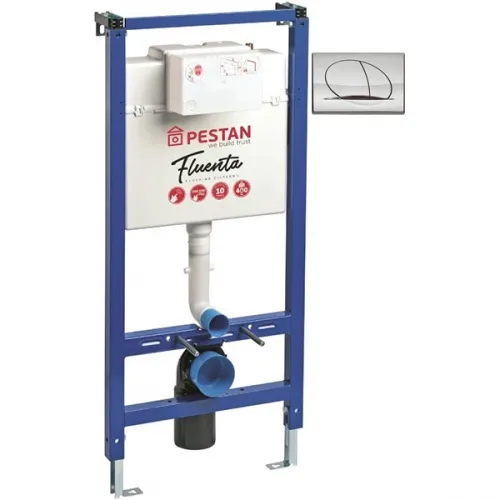 Инсталляция для унитаза Pestan Play 0006356 + 40006358 SET40006356PC с кнопкой смыва, хром