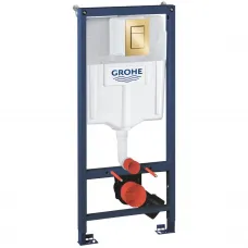 Инсталляция для унитаза Grohe Skate Cosmopolitan S 39750001 + 37535GL0 с кнопкой смыва, холодный рассвет глянец