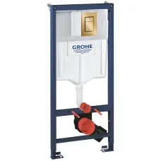 Инсталляция для унитаза Grohe Skate Cosmopolitan S 39750001 + 37535GN0 с кнопкой смыва, холодный рассвет матовый