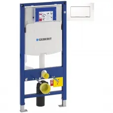 Инсталляция для унитаза Geberit Duofix Sigma 30 111.300.00.5 + 111.815.00.1 + 115.893.KJ.1 с кнопкой смыва, белый/хром/белый