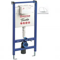 Инсталляция для унитаза Pestan Play 40006356 + 40006357 SET40006356PW с кнопкой смыва, белый глянец