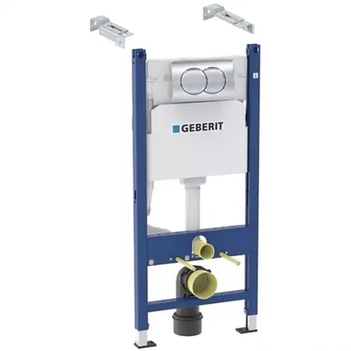 Инсталляция для унитаза Geberit Duofix Delta 21 458.149.21.1 с кнопкой смыва, хром