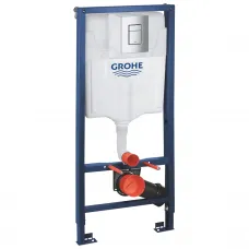 Инсталляция для унитаза Grohe Rapid SL 38772001 с кнопкой смыва, хром