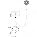 Смеситель для ванны Wonzon & Woghand Tor WW-88037073-BG с душевым гарнитуром, золотой матовый