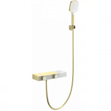 Термостат для ванны Wonzon & Woghand Shelf WW-B2551-BG с душевым гарнитуром, золотой матовый