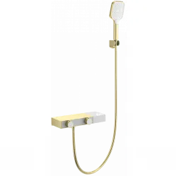 Термостат для ванны Wonzon & Woghand Shelf WW-B2551-BG с душевым гарнитуром, золотой матовый