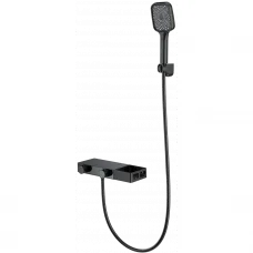 Термостат для ванны Wonzon & Woghand Shelf WW-B2551-MB с душевым гарнитуром, черный матовый