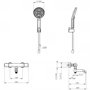 Термостат для ванны Wonzon & Woghand Inn 1 WW-B3013-A1-BG с душевым гарнитуром, золотой матовый