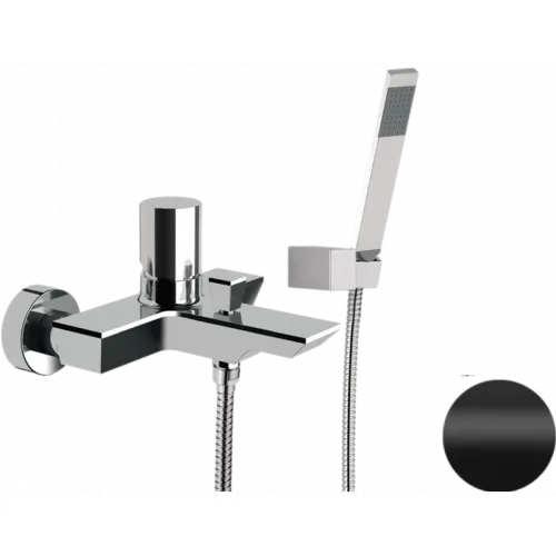 Смеситель для ванны Remer Edge EG502NO с душевым гарнитуром, черный матовый