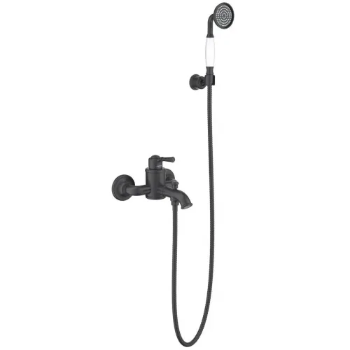 Смеситель для ванны Aquatek Классик AQ1549MB с душевым гарнитуром, черный матовый